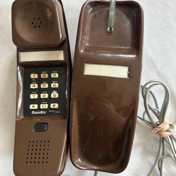 VINTAGE RANDIX TOUCHTONE TELEPHONE BROWN VTG RETRO - Picture 4 of 5